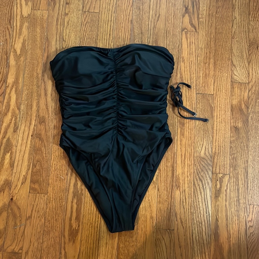 J Crew - ruched one piece in black- size 12